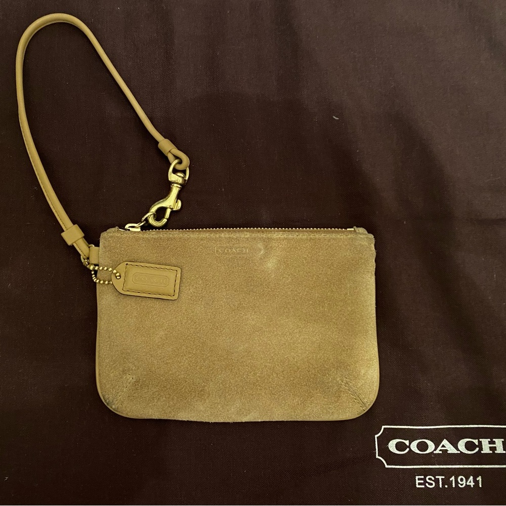 Coach Suede wristlet